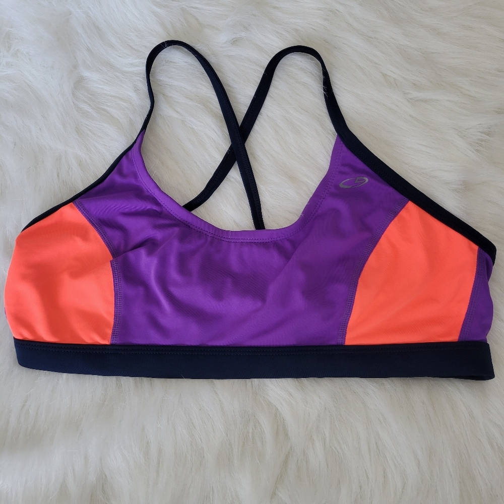 Champion C9 Neon Crossover Lace Up Bikini Top L 12-14 EUC